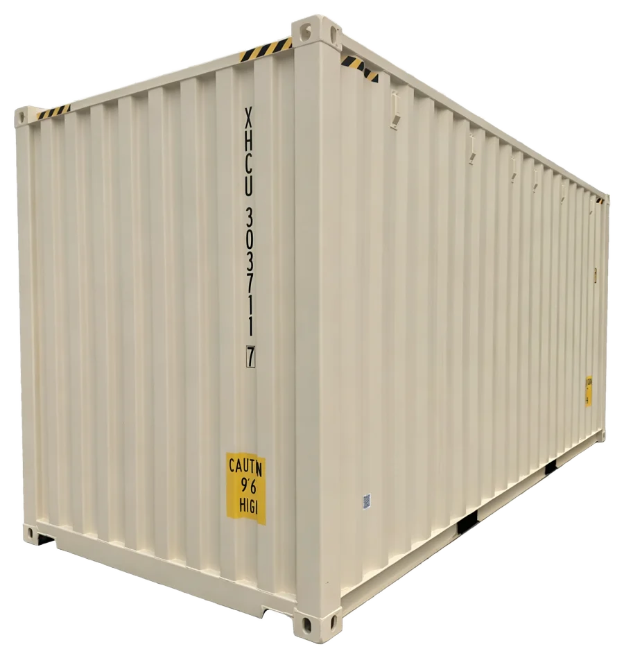Neuer 20FT-Container, Dreiviertelansicht von hinten