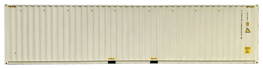 Contenedor 40FT High Cube nuevo, perfil lateral completo