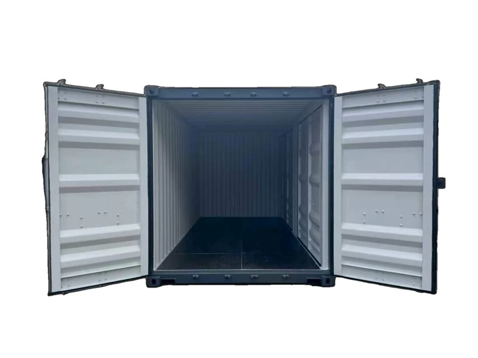 20FT open-side, vista frontal con las puertas abiertas